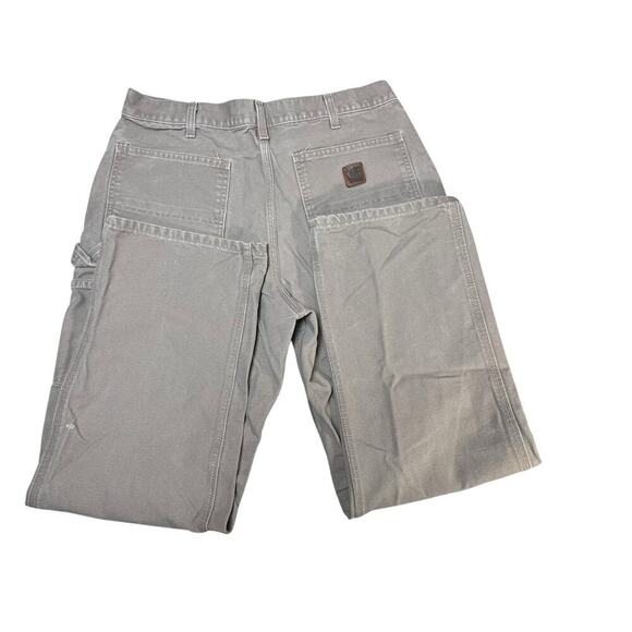 Carhartt Mens Dungaree Pants/Workwear 35x32 Khaki color-flawed - Picture 2 of 9